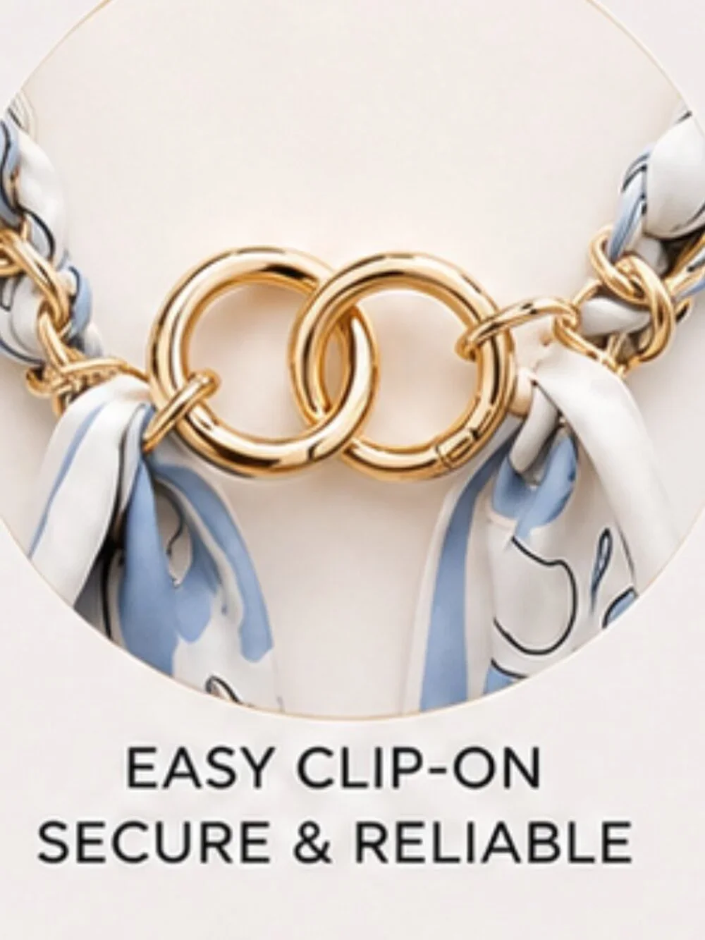 Ribbon Chain Phone Crossbody Lanyard with clear Tether Patch